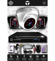TURKNO 3 Kameralı Karia 1 İç Kamera Set 1 TB HDD Full HD Gece Görüşlü Güvenlik Kamerası Sistemi