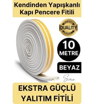 Premium Kapı Pencere Soğuk Toz Sızdırmaz İzolasyon Fitili Kendinden Yapışkanlı Isı Yalıtım 2x5=10 mt