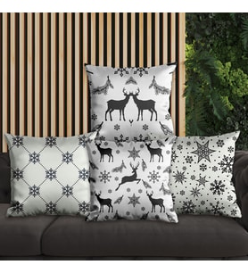 eJOYA Yeni Yıla Özel Tasarımlı 4'lü Yastık İçi Ve Kırlent Kılıfı 45cm 113695