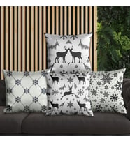 eJOYA Yeni Yıla Özel Tasarımlı 4'lü Yastık İçi Ve Kırlent Kılıfı 45cm 113695