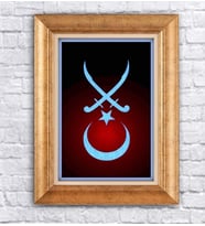 Altın Varaklı  Çerçeveli Paspartulu Tablo uu1417 (Gold)