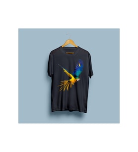 Oversize Amerikan Papağanı Tasarım Unisex T-shirt