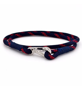 LACİVERT KIRMIZI PARACORD METAL KANCA SARMA ERKEK BİLEKLİK M011B
