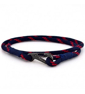 LACİVERT KIRMIZI PARACORD METAL KANCA SARMA ERKEK BİLEKLİK M011B