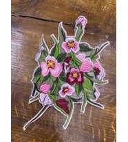 26X16 CM TÜL ÜZERİ NAKIŞ ÇİÇEK GÜL YAPRAK DAL İŞLEME APLİKE DİKİŞ AKSESUARI
