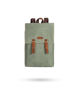 Design 02 15.6 Inch Kanvas - Hakiki Deri Laptop Sırt Çantası