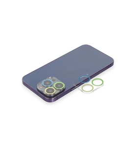 Newface Apple iPhone 12 Pro Max Renkli Kamera Lens Koruma Cam - Yeşil-Sarı