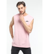 Erkek Kolsuz Bisiklet Yaka New York Baskılı Regular Tshırt SPR25AT941 (Pink)