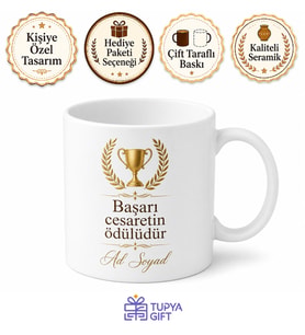 Birinci Olana Hediye Baskılı Kupa Bardak Özel Tasarım Porselen Mug