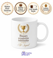 Birinci Olana Hediye Baskılı Kupa Bardak Özel Tasarım Porselen Mug