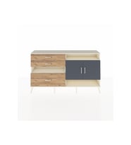 Arges Konsol 4 Raflı 3 Çekmeceli 2 Kapaklı 176x30x99 Aytaşı-Antrasit/Çam