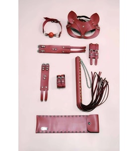 Giyim Kırbaç Kelepçe Set, 5'li Set, El - Ayak Kelepçesi, Maske, Ağız Topu - Brf1307
