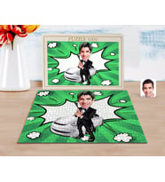 BK Gift Kişiye Özel Erkek Ajan Karikatürlü 1000 Parça Profesyonel Puzzle-1