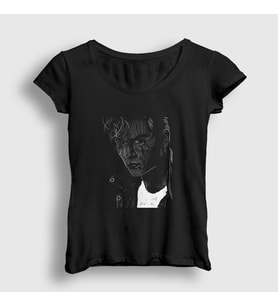 Presmono Kadın Siyah Young Johnny Depp T-Shirt 354863tt