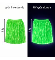 Neon Yeşil Hawaii Parti Eteği 40 cm