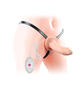 Lilitu Shop 10 Fonksiyonlu Titreşimli İçi Boş Protez Belden Bağlamalı 16 cm Strapon Penis