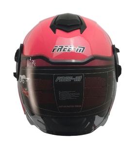 Motosiklet Yarım Kask Double Güneş Vizörlü Sertifikalı Abs Material Motor Kaskı Pink