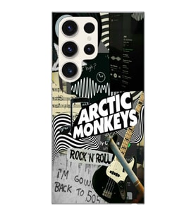 Samsung Galaxy S24 ULTRA Uyumlu Arctic Monkeys Kolaj Desenli Şeffaf Telefon Kılıfı