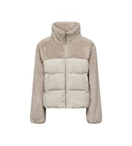 Only Onlwanja Fur Puffer Mix Kadın Günlük Mont 15292945-MOONBEAM Krem