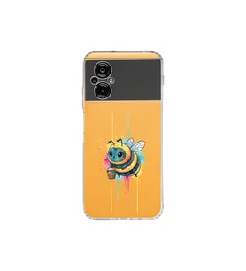 Poco M5 ile uyumlu Splash arı tasarımlı şeffaf silikon kılıf