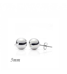 Gümüş Top Küpe - 5 mm