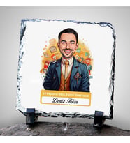 Kişiye Özel Hediye Karikatürlü En İyi Erkek Okul Öncesi Öğretmeni Dekoratif Taş