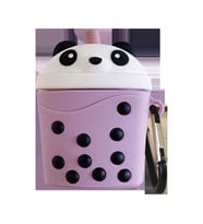 BİPOWER BİPOWER Airpods 1-2 Uyumlu Kılıf Bear Tea Mor