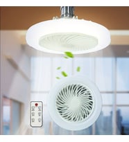 3 Işık Modlu,  Dinlenebilir, 3 Fan Hızlı, Kumandalı, Pervaneli, 42 Watt Çok Kaliteli LED Fan Ampul, (Beyaz)