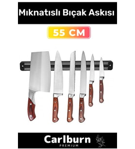Özel Üretim Duvara Kolay Monte Mutfak Banyo Yazlık Mıknatıslı Bıçak Askısı 55 Cm