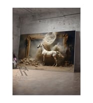 Kanvas Tablo Çerçeveden Çıkan Asil Atın Muhteşem Görüntüsü Dekoratif Kanvas Tablo 35 X 50
