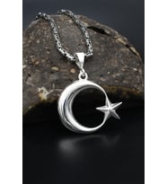Ay Yıldızlı (AYYILDIZLI) 925 Ayar Gümüş Kolye Kral Zincir 2Mm 901851