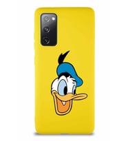 Samsung Galaxy S20 FE Soft Premier Kapak Donald Duck-A Tasarımlı Silikon Kılıf - Sarı (Şeffaf)