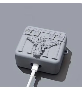 AirPods 1. Nesil ve 2. Nesil Angel Kılıf  (Dua Eden Melek Figürlü) (Gri)