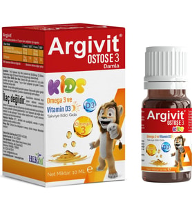 Argivit Ostosse3 Kids Omega-3 ve Vitamin D3 İçeren Takviye Edici Gıda 10 ml