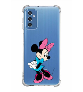 Samsung Galaxy M52  Köşe Korumalı Antişok Kapak Minnie Mouse Tasarımlı Şeffaf  Kılıf