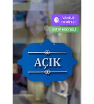 Ahşap Dekoratif Kesim Açık-Kapalı Yazısı (Saks)