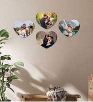 Kişiye Özel 4 Fotoğraflı Kalp Mdf Tablo