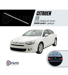 Citroen C5 Krom Bagaj Alt Çıtası 2008 Üzeri Paslanmaz Çelik