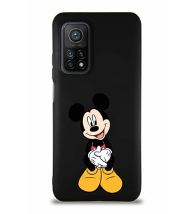 Xiaomi Mi 10T Soft Premier Kapak Mickey Mouse-A Tasarımlı Silikon Kılıf - Siyah (Şeffaf)