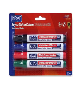 Kraf Doldurulabilir Beyaz Tahta Kalemi 4 Renk Set 