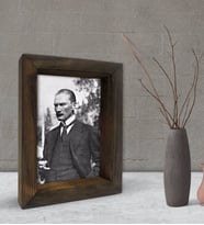 BK Gift Atatürk Tasarımlı Dekoratif Doğal Masif Ahşap Çerçeve 15x20cm-29 (Beyaz)