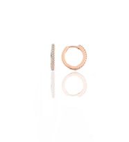 Söğütlü Silver Gümüş rose zirkon taşlı 12 mm halka küpe