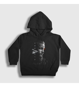 Presmono Unisex Çocuk Siyah Ragnar V2 Vikings Kapüşonlu Sweatshirt 222322tt