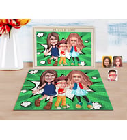 BK Gift Kişiye Özel 3 Kardeş Karikatürlü 1000 Parça Profesyonel Puzzle-1