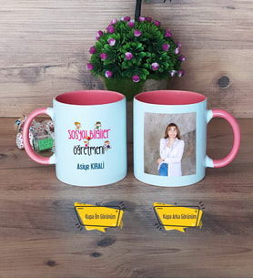 Sosyal Bilgiler Öğretmeni Kupa Bardak Pembe Fotoğraflı Öğretmenler Günü Hediyesi