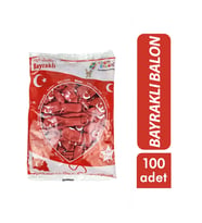 Türk Bayraklı Balon - 100'lü Paket - 12 inç Boyut