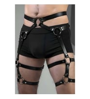 Erkek Jartiyer, Deri Erkek Bacak Harness, Erkek Fantezi Aksesuar (Kırmızı)