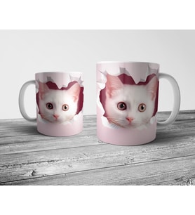 Pixxa Kedi Cat Optik İllüzyonlu Kupa Bardak Model 8