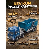 30 Cm Metal Kafa Sesli Işıklı İnşaat Kamyonu Oyuncak Tır - Hareketli Damperli Hafriyat Aracı