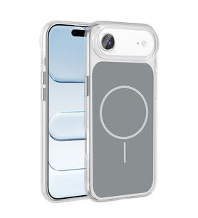 Apple iPhone 17 Air Uyumlu Kılıf Metal Buton Tasarımlı Zore İkonik Sert Silikon Kapak (Gri)